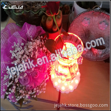 6 Inch Rgb Wedding Crystal Bottle Vase Light Centerpiece Base For Wedding Decor